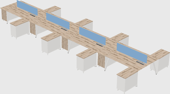 L-shaped shared desk