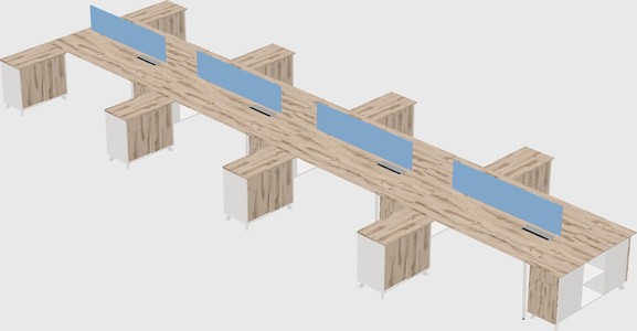 L-shaped shared desk