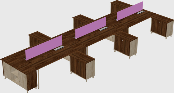 L-shaped shared desk