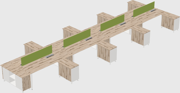 L-shaped shared desk