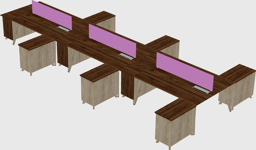 L-shaped shared desk