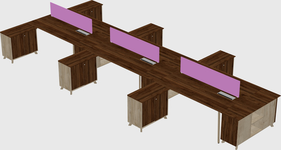 L-shaped shared desk