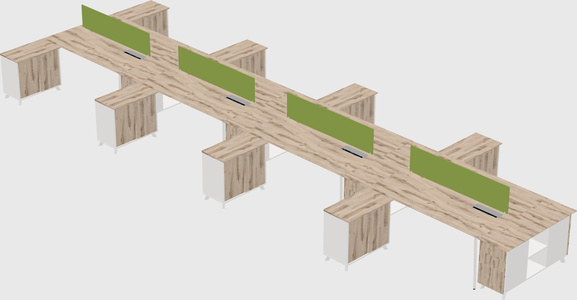 L-shaped shared desk