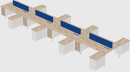 L-shaped shared desk