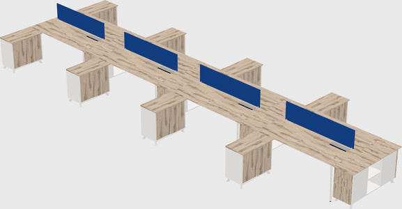 L-shaped shared desk