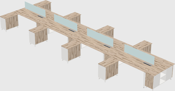 L-shaped shared desk