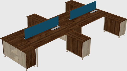 L-shaped shared desk