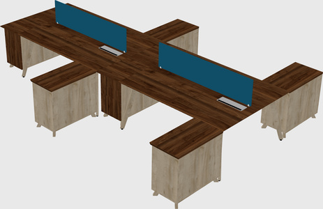 L-shaped shared desk