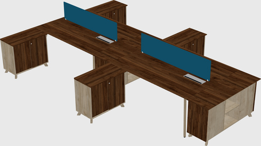 L-shaped shared desk