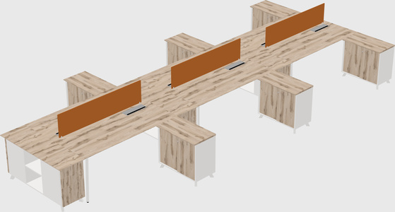L-shaped shared desk