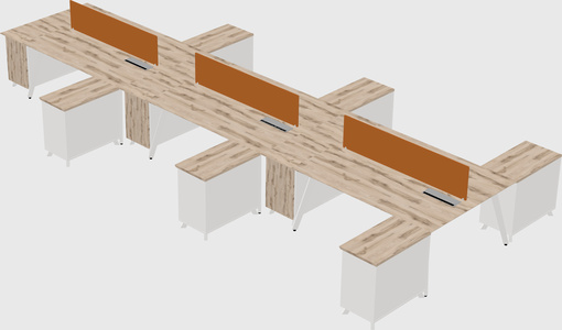 L-shaped shared desk