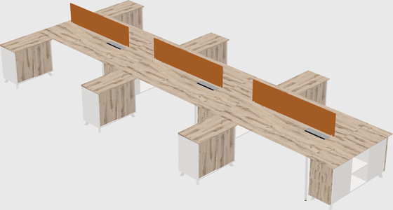 L-shaped shared desk