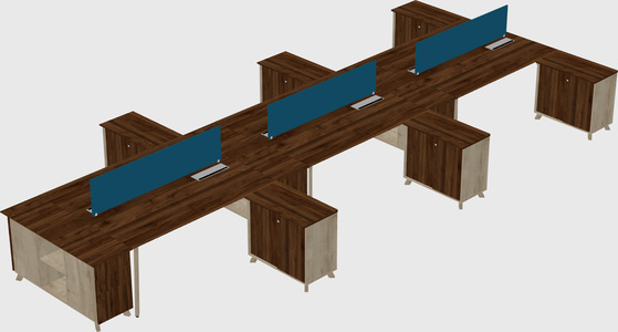 L-shaped shared desk