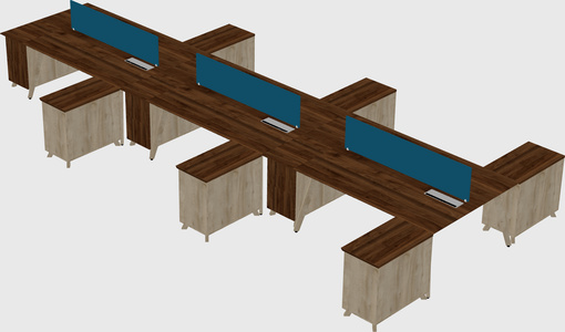 L-shaped shared desk