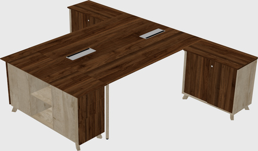 L-shaped shared desk