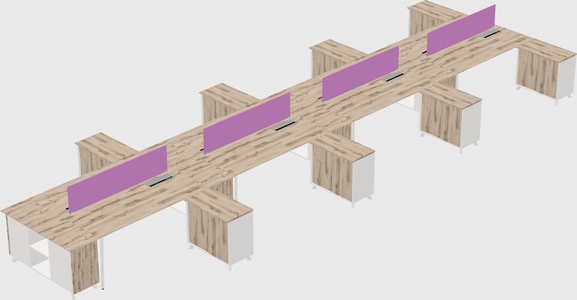 L-shaped shared desk