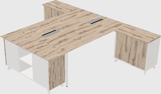 L-shaped shared desk