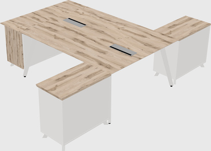 L-shaped shared desk