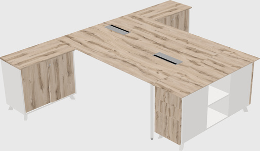 L-shaped shared desk