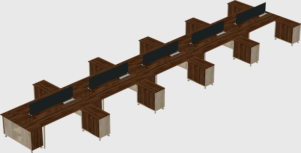 L-shaped shared desk