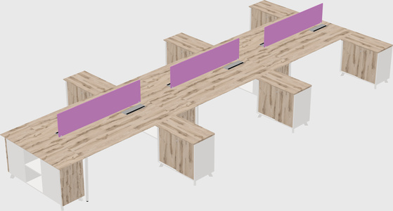 L-shaped shared desk