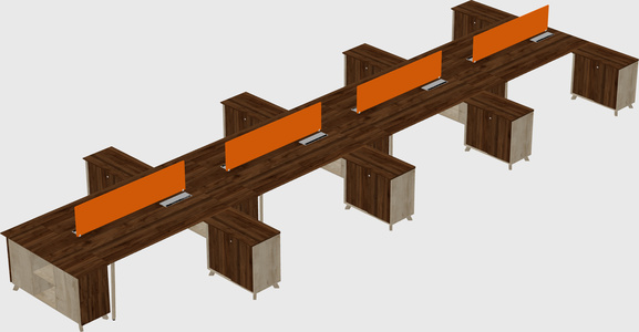 L-shaped shared desk
