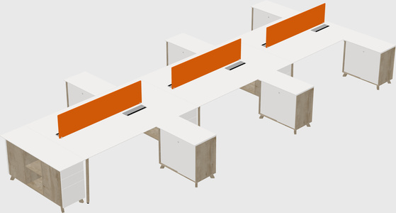 L-shaped shared desk