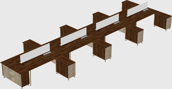 L-shaped shared desk