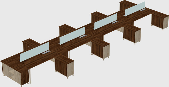 L-shaped shared desk
