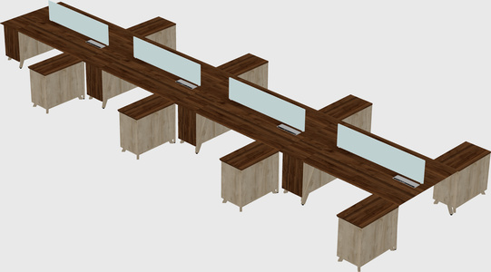 L-shaped shared desk