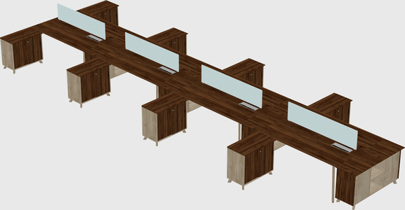 L-shaped shared desk