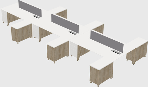 L-shaped shared desk