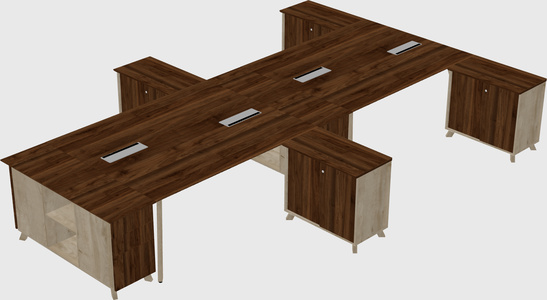 L-shaped shared desk