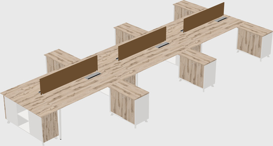 L-shaped shared desk
