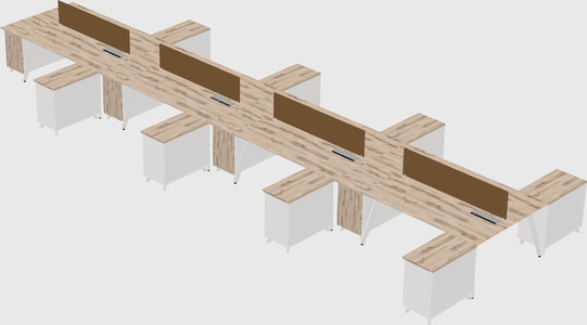 L-shaped shared desk