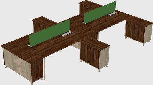 L-shaped shared desk
