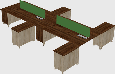 L-shaped shared desk