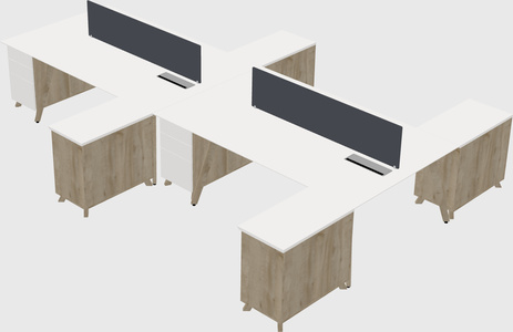L-shaped shared desk