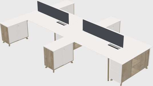 L-shaped shared desk