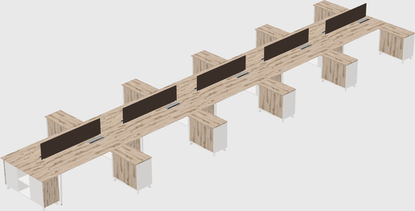 L-shaped shared desk