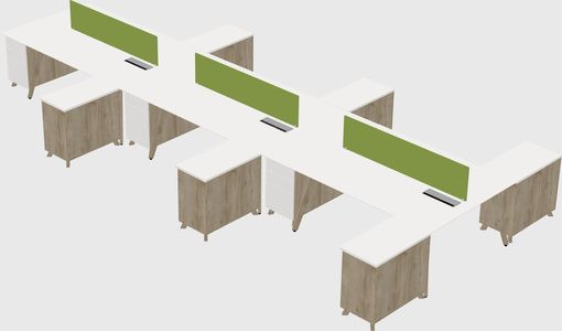L-shaped shared desk
