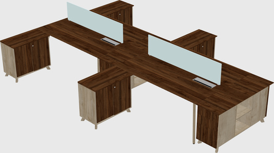 L-shaped shared desk