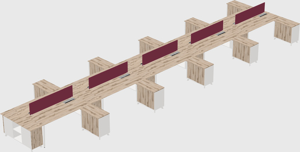 L-shaped shared desk