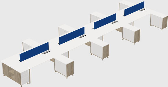 L-shaped shared desk