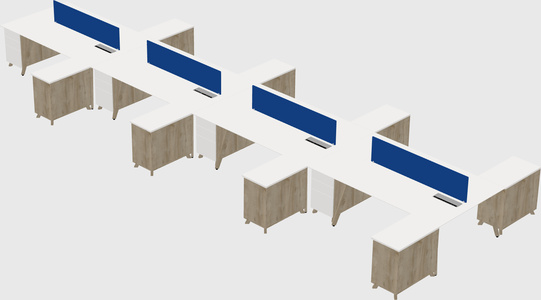 L-shaped shared desk
