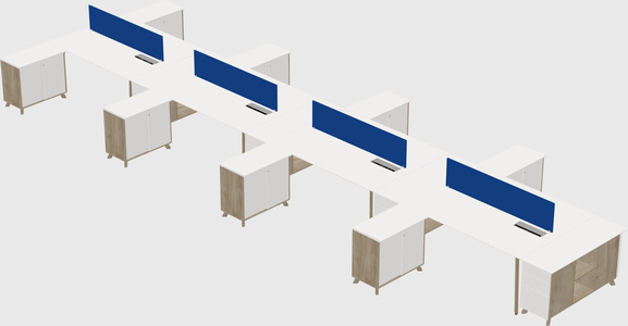 L-shaped shared desk