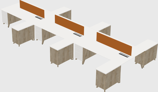 L-shaped shared desk