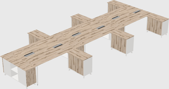 L-shaped shared desk