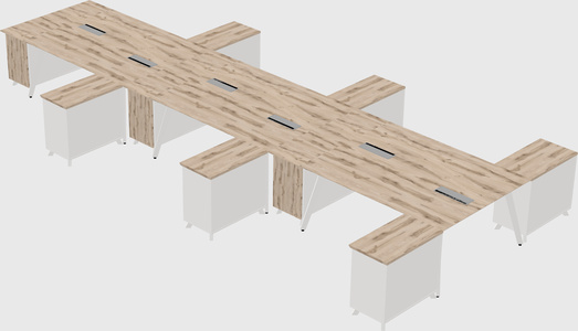 L-shaped shared desk