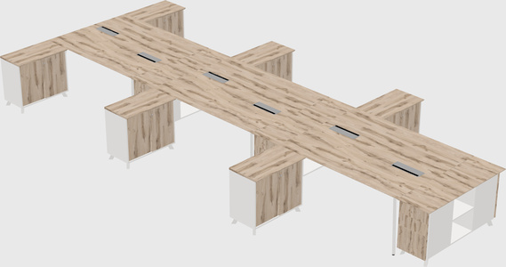 L-shaped shared desk